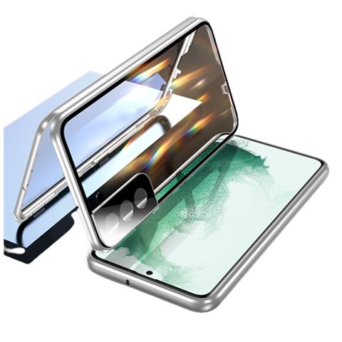 Custodia Magnetica Per Telefono In Vetro Temperato A Doppia Faccia Silver  Samsung S22 - Foto 1