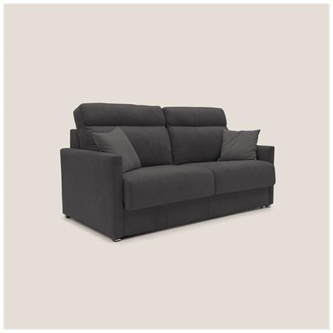 Margot Divano letto matrimoniale con schienale morbido alto in tessuto T02 176 cm (mat. 140x197) nero - Foto 1