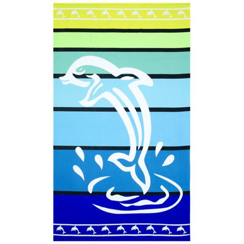 Telo Mare Grande 100x160 Jacquard Spugna Asciugamano Spiaggia Maui Dolphin Telo Mare Verde - Foto 1