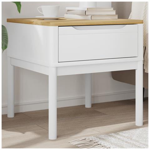 Tavolo Per Lampada Floro Bianco 55x55x54 Cm Legno Di Pino - Foto 1