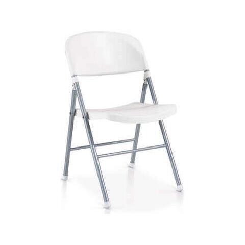 Sedia Bianca Pieghevole Da Esterno In Acciaio E Polipropilene Mara - Foto 1
