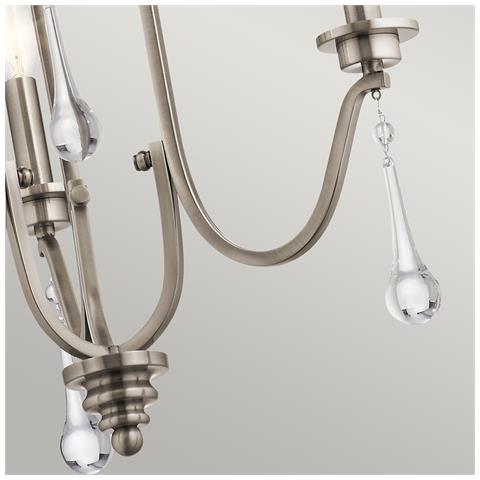 Lampadario Classico Karlee Acciaio Peltro Classico Cristallo 3 Luci E14 - Foto 2