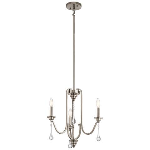 Lampadario Classico Karlee Acciaio Peltro Classico Cristallo 3 Luci E14 - Foto 1