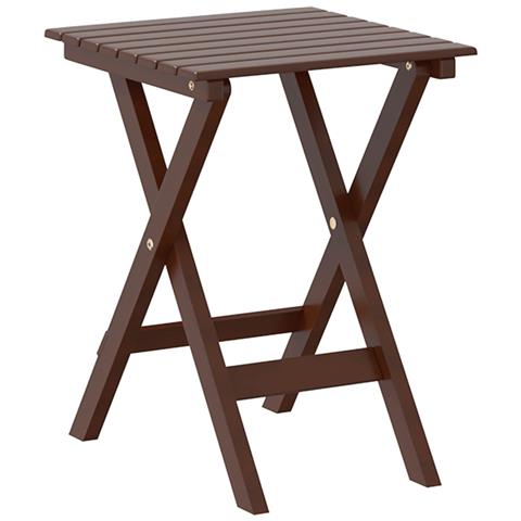 Tavolino Laterale Pieghevole Marrone Legno Massello Di Pioppo - Foto 1