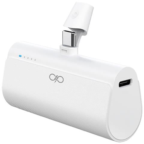 Powerbank 5000 Mah Pd 20w Con Connettore Usb-c Integrato E Indicatori Led, Bianco - Foto 1