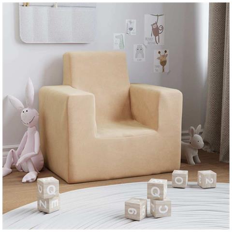 Divano per Bambini Crema in Morbido Peluche - Foto 7