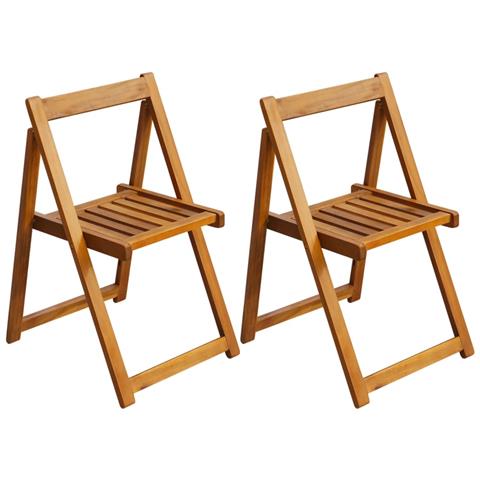 Sedie Da Giardino Pieghevoli 2 Pz In Legno Massello D'acacia - Foto 2