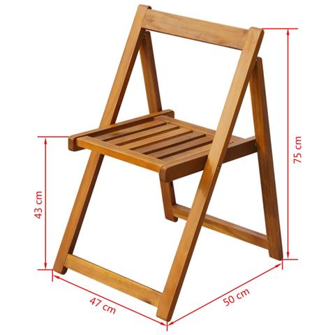 Sedie Da Giardino Pieghevoli 2 Pz In Legno Massello D'acacia - Foto 5