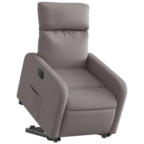 Lusso Casadino - Poltrona Alzapersona Reclinabile Elettrica Tortora In Tessuto - Foto 2