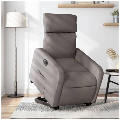 Lusso Casadino - Poltrona Alzapersona Reclinabile Elettrica Tortora In Tessuto - Foto 8