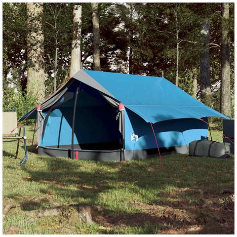 Tenda da Campeggio per 2 Persone Blu Impermeabile - Foto 2