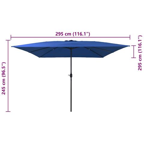 Parasol da Giardino Quadrato  295x245 cm Blu - Foto 7