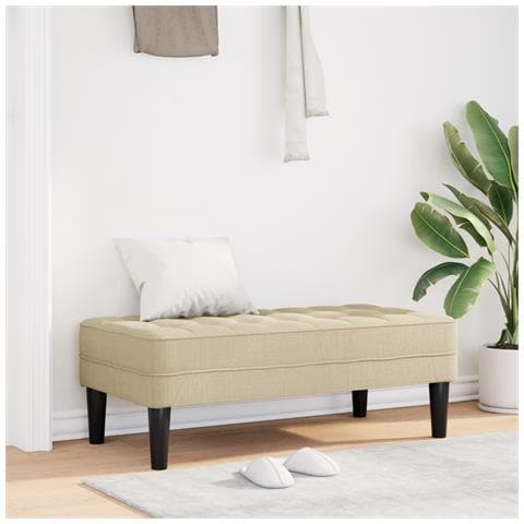 panchina crema 113x57x39 cm tessuto - Foto 2