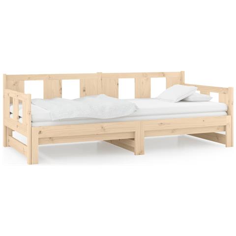 Lusso Casadino -  Dormeuse Estraibile In Legno Massello Di Pino 2x(80x200) Cm - Foto 1