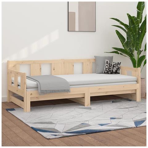 Lusso Casadino -  Dormeuse Estraibile In Legno Massello Di Pino 2x(80x200) Cm - Foto 8