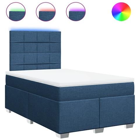 Giroletto a Molle con Materasso Blu 120x190 cm in Tessuto - Foto 1