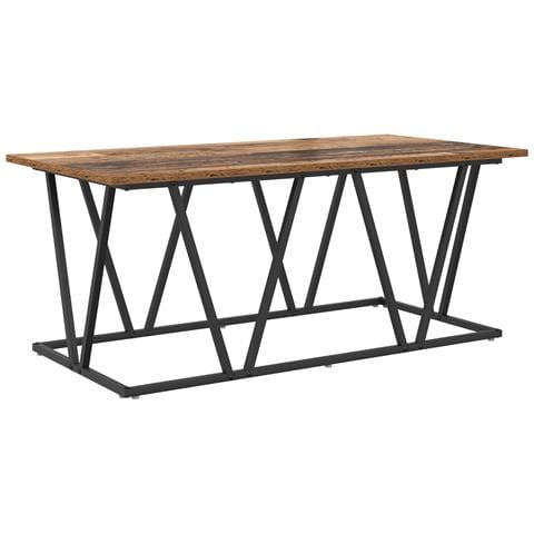 Tavolino da caffè  in legno vecchio 100x50x40 cm, realizzato in legno ingegnerizzato e metallo. - Foto 1