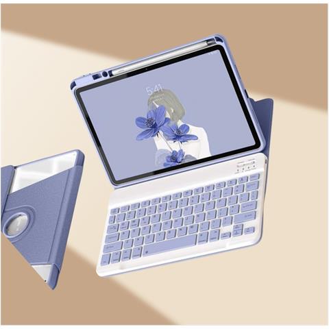 Custodia Con Tastiera Bluetooth Rotante A 360° Con Supporto E Alloggiamento Per Penna A Sinistra Compatibile Con Samsung Galaxy Tab S8+/s7+/s7 Fe 12.4 (x800/t970/t730) - Viola - Foto 2
