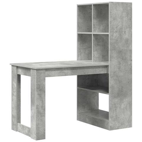 Scrivania Grigio cemento 122 x 67 x 145 cm Legno multistrato - Foto 1