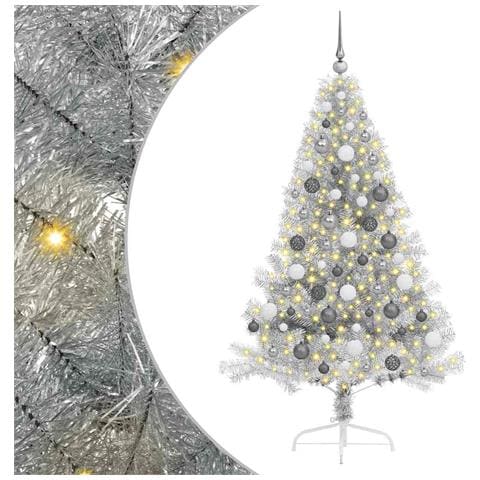 Albero di Natale con luci a corde decorative Argento 180 cm - Foto 1