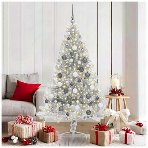 Albero di Natale con luci a corde decorative Argento 180 cm - Foto 2