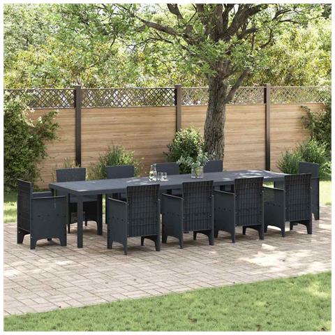 Tavolo da Giardino Antracite 350 x 100 x 73 cm polyrattan - Foto 2