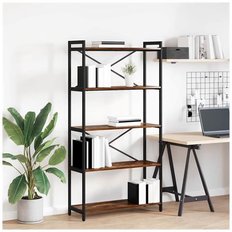 Libreria Rovere fumo 80 x 30 x 153 cm Legno multistrato - Foto 2