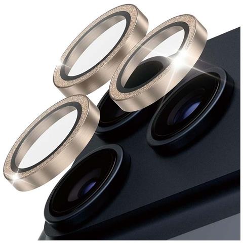 Vetro Protettivo Obiettivo Fotocamera Per Iphone 17 Pro E 17 Pro Max Glitter, Dorato - Foto 1