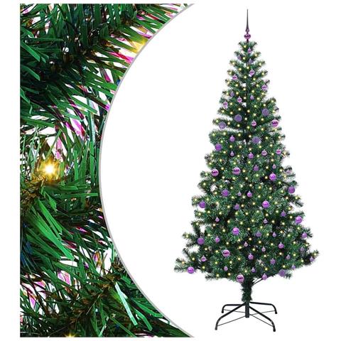 Albero di Natale artificiale con luci integrate Verde 240 cm - Foto 1