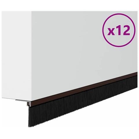 Spazzole per porte a vite 12 pcs Marrone 100 cm - Foto 1