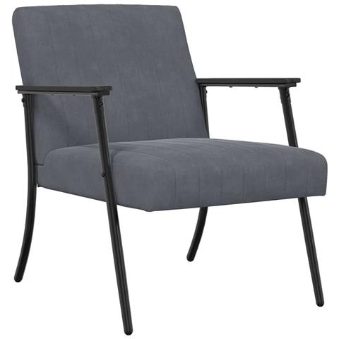 poltrona Grigio scuro 59 x 75 x 78 cm Velluto - Foto 1