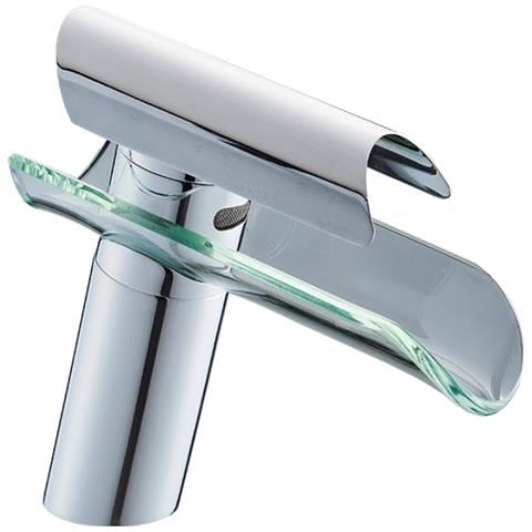 Rubinetto per lavabo da bagno, Blackswan, Cascada tipo M63, modello cromato /vetro, misura 17,7 cm - Foto 1