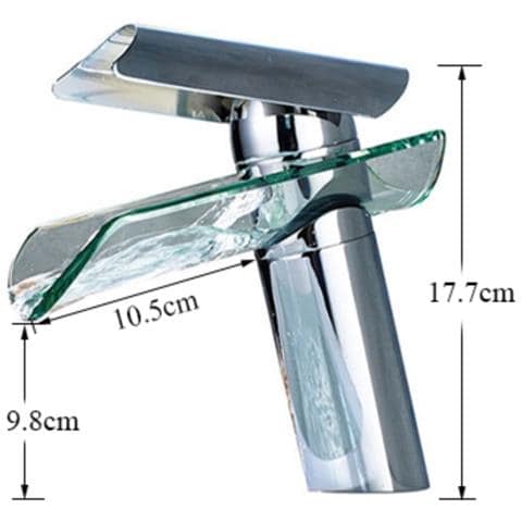 Rubinetto per lavabo da bagno, Blackswan, Cascada tipo M63, modello cromato /vetro, misura 17,7 cm - Foto 4
