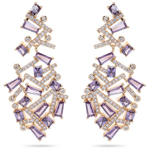 Orecchini a Spirale a Cascata Viola - Foto 5