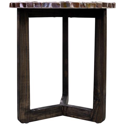 Tavolino In Legno E Capiz Marrone D40x45h Cm - Foto 2