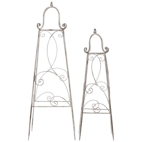 Set Di Decorazioni In Metallo Da 2 Pezzi, 34x34x100h - 25x25x80h Cm - Foto 2