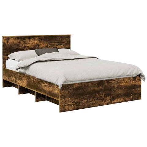 Struttura del letto Rovere fumé 150 x 200 cm Legno multistrato - Foto 1