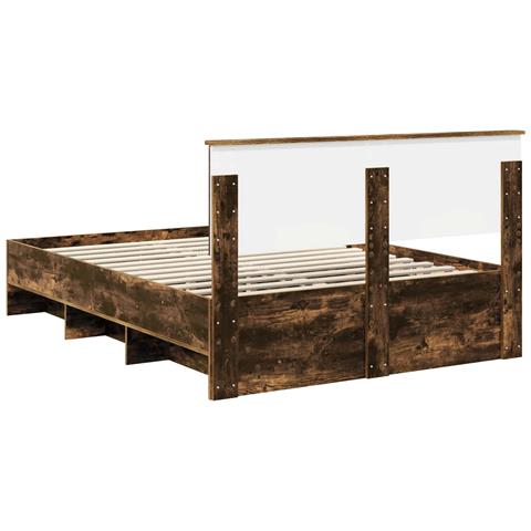 Struttura del letto Rovere fumé 150 x 200 cm Legno multistrato - Foto 9