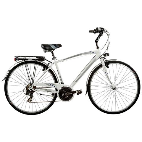 Bici Da Uomo City Bike Telaio In Alluminio Bicicletta Misura 28 Linea Ego Cambio 21v Ego21v Completa Di Accessori E Luci A Led - 47 Titanio Verde Lime - Foto 2
