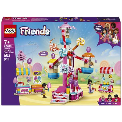 Friends 42700 Ruota Panoramica Dolci e Cupcake, Giocattolo con Giostra da Luna Park, 3 Mini Bamboline, Regalo Bambini 7+ - Foto 1