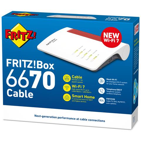 Box 6670 Cable Edition International router wireless 2.5 Gigabit Ethernet Dual-band (2.4 GHz / 5 GHz) Rosso, Bianco - Foto 8