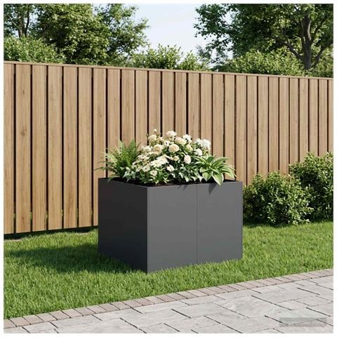 Vaso da giardino Antracite 80 x 80 x 60 cm - Foto 2