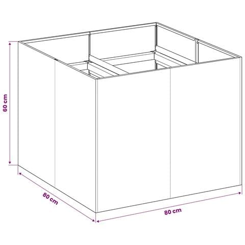 Vaso da giardino Antracite 80 x 80 x 60 cm - Foto 7
