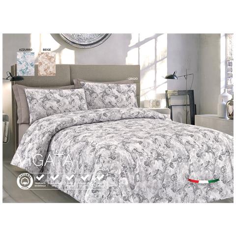 Telo Arredo Multiiuso Copritutto In 100% Cotone Disegno Vigata Singolo Azzurro - Foto 3