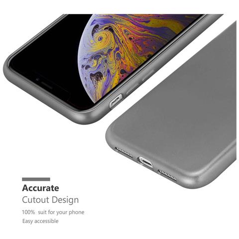 Custodia Compatibile Con Apple Iphone Xs Max In Grigio Metallico - Coperchio Protettivo In Silicone Tpu Flessibile - Foto 8