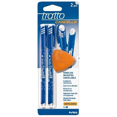 Conf. 2 Penne Tratto Cancellik Colorazione Blu Con Gomma Omaggio - Foto 1
