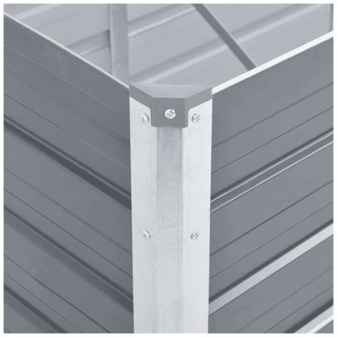 Letto Rialzato Giardino In Acciaio Zincato 480x80x77 Cm Grigio - Foto 2