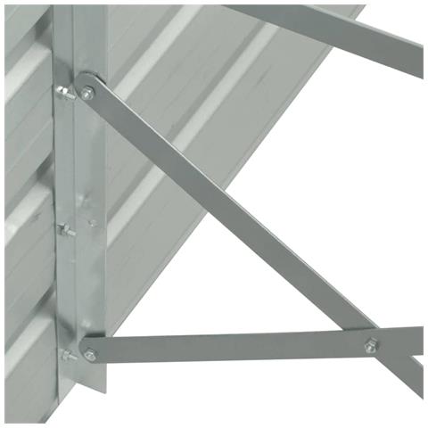 Letto Rialzato Giardino In Acciaio Zincato 480x80x77 Cm Grigio - Foto 6