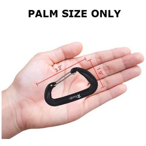 Clip 12kn Heavy Duty Moschettone 4 Pack Piccolo Dito A Filo Caribeaners Per Gym Hammock Backpack Portachiavi Guinzaglio Del Cane Nero - Foto 2