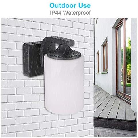 Esterni Applique Grigio Antracite E27 Lanterna Vetro Al Di Fuori Luci Parete Elettrico Ip44 Alluminio Impermeabile Garden Wall Lights Collegati Alla Rete Elettrica Per Patio Terrazza Balcone Veranda Garage - Foto 4
